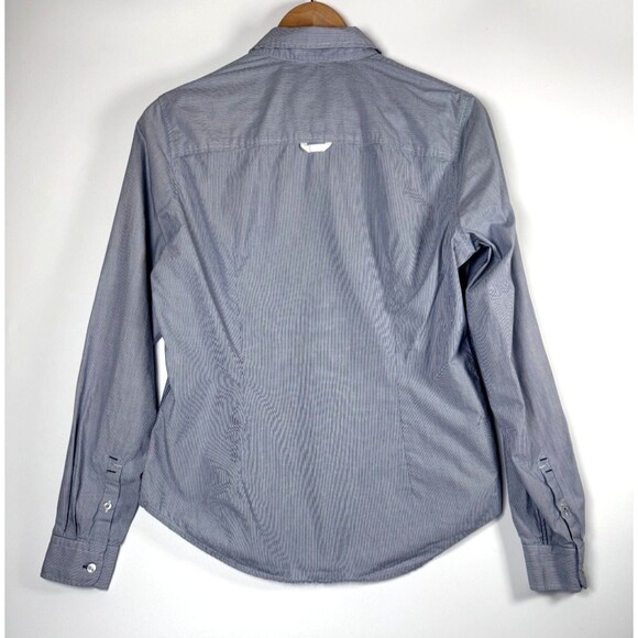 Saint James Button Down Shirt Womens Small Blue White Stripe Long Sleeve Coastal - Picture 3 of 13